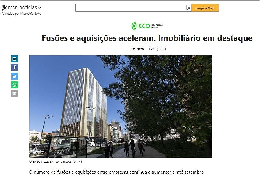 Fuses e aquisies aceleram. Imobilirio em destaque